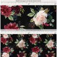 thumbnail image 2 of Soimoi Black Cotton Poplin Fabric Leaves & Peony Floral Printed Fabric 1 Yard 56 Inch Wide, 2 of 7