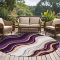 thumbnail image 5 of Round Rug 5ft Area Rug,Purple Marble Gold Inlay Area Rugs for Living Room Bedroom,Abstract Geometric Stripes Floor Mat Non-Slip Non-Shedding Carpet Indoor Accent Rugs, 5 of 9