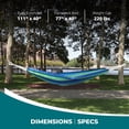 thumbnail image 3 of Bliss Hammocks 40"W Single Hammock with Rope Loops & Tree Straps, 220 lb, Seabreeze, 3 of 17