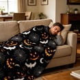 thumbnail image 5 of Halloween Fleece Blanket Soft Throw Warm Cozy Lightweight Portable Foldable for Office Travel Nap by MPOISVA, 5 of 7