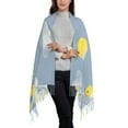 thumbnail image 2 of Cauagu ducklings swim on the sea waves Print Women Wrap Shawl tassels Scarves Retro Scarf 77.6"X28.3", 2 of 8