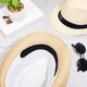 thumbnail image 4 of 50 Piezas Desechables Cap Liner Absorbe la Humedad Banda para el Sudor Visera Sombrero Adhesivo Absorbe el Sudor Tiras Cinta,Blanco, 4 of 10