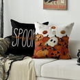 thumbnail image 2 of Sm:)e Black Boo Spooky Ghost Pumpkin Halloween Pillow Covers 18x18 Inch Set of 2, Cushion Covers for Sofa Home Decor, 2 of 8