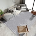 thumbnail image 7 of GlowSol 4' x 6' Washable Rug Geometric Striped Area Rug Soft Non Slip Low Pile Stain Resistant Carpet for Living Room Bedroom, Gray, 7 of 7