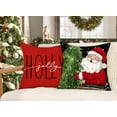 thumbnail image 4 of Red Christmas Pillow Covers 18x18 Set of 4 Farmhouse Christmas Decorations Snowman Wreath Santa Claus Tree Merry Christmas Holly Jolly Winter Holiday Decor Throw Cushion Case for Home Couch S22C17, 4 of 6