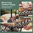 thumbnail image 5 of Round Outdoor Tablecloth with Umbrella Hole and Zipper, Kitchen Chef Tablecloth with Elastic Waterproof, Vintage Cheese Wine Coking Black Checked Patio Table Covers for 31" - 35" Picnic Pool Tables, 5 of 9