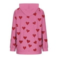 thumbnail image 5 of Enjoytime Womens Hoodies Hearts Printed Long Sleeve Casual Sweatshirt Fall Winter Fashion Trendy Pullover Sweatshirts Hot Pink M, 5 of 6