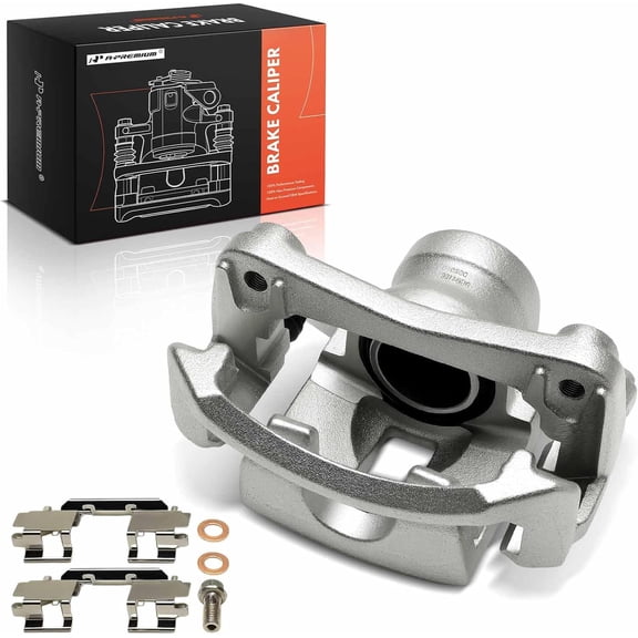 A-Premium Disc Brake Caliper Assembly with Bracket Compatible with Nissan Vehicles - Sentra 2020-2023, Kicks 2021-2023 - Front Right Passenger Side