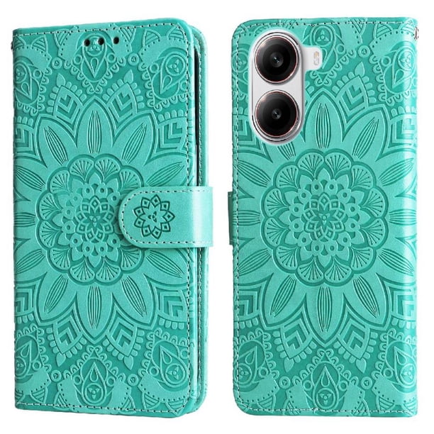 Funda tipo cartera GANGXUN para Xiaomi Poco X7 Pro , diseño girasol, cuero PU, soporte, cierre magnético, tarjetero