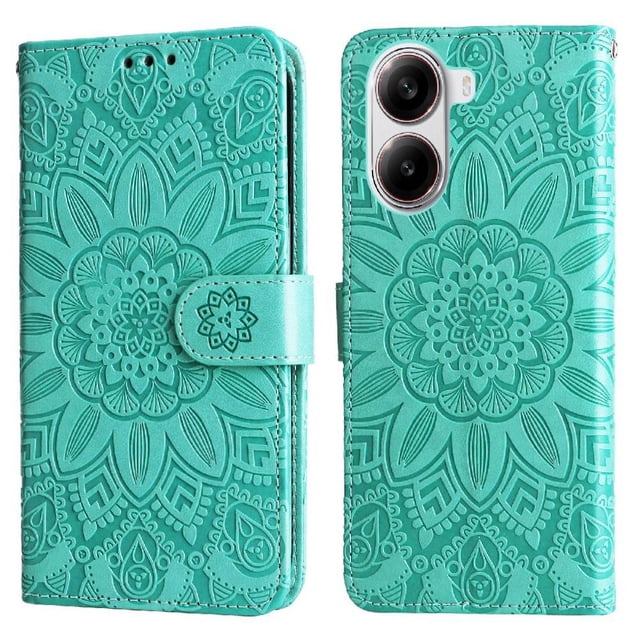 Funda tipo cartera GANGXUN para Xiaomi Poco X7 Pro , diseño girasol, cuero PU, soporte, cierre magnético, tarjetero