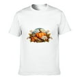 thumbnail image 2 of General Men's Thanksgiving Fall Autumn Leaf Pumpkin Rainbow Graphic T-shirt White, 2 of 3