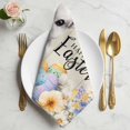 thumbnail image 2 of Easter Grey Bunny Cloth Napkins, Spring Colorful Eggs Flower Wooden Grain Washable and Reusable Dinner Napkins Set of 8, Table Napkin for Kitchen Party Birthday Wedding Hotel Housewarming 20"x20", 2 of 9