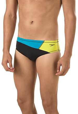 Speedo Men's Endurance Lite Color Block Brief Swimsuit 