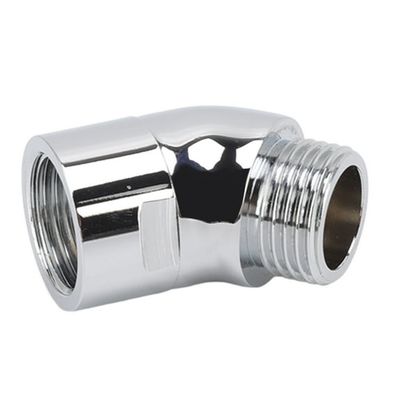 M Buder Adaptador de Codo de Ducha de Mano de Latón 135 Grados Accesorio de Ducha G1/2in Plateado Resistente y Ajustable para Sistemas de Baño de 4.6 cm / 1.8 inches