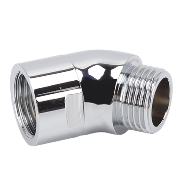 M Buder Adaptador de Codo de Ducha de Mano de Latón 135 Grados Accesorio de Ducha G1/2in Plateado Resistente y Ajustable para Sistemas de Baño de 4.6 cm / 1.8 inches
