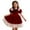 Red, variant on lsirc Girl Velvet Dress - Christmas Burgundy Pageant Dress Midi Length with White Lace Short Sleeve Party Gown Dresses, Red, 18-24 Months