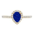 thumbnail image 7 of Solitaire with Accents Engagement Ring for Women - 0.755ct Simulated Blue Sapphire in 14K Yellow Gold Promise Ring, 7 of 7