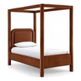 thumbnail image 1 of Bowery Hill Contemporary Cognac Velvet Upholstered Twin Canopy Bed, 1 of 11