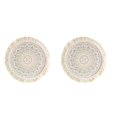 thumbnail image 1 of piezas de manteles individuales estampados con borlas bohemias, posavasos estampados para el hogar, aislamiento, forma circular, accesorios para la mesa de la cena, C, 1 of 5