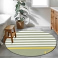 thumbnail image 4 of Round Area Rugs Collection 3.3 Ft, Anchor Sage Green Non-Slip Residential Carpet, Yellow Nautical White Geometric Stripe Indoor Crawling Mats Doormat Runner Rugs Play Mat for Bedroom, 4 of 8