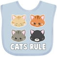 thumbnail image 3 of Inktastic Cats Rule with Cat Heads Boys or Girls Baby Bib, 3 of 4