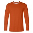 thumbnail image 5 of Men's Long Sleeve Shirts Solid Color Crew Neck T Shirt Casual Tops for Men Fall Layering Tops Classic Shirts Orange XL, 5 of 5