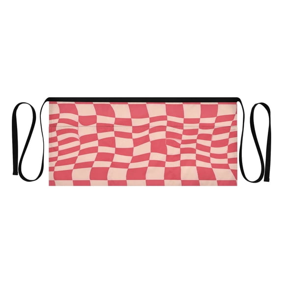 IAUYY Waiter's Apron with 3 Pockets Waterproof Adjustable Cooking Aprons for Kitchen for Woodworkers Artists and Gardening Gifts for Women Checkered Pattern