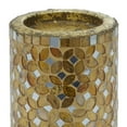 thumbnail image 5 of DecMode 3 Candle Gold Metal Handmade Candle Holder with Mosaic Pattern, Set of 3, 5 of 16