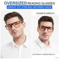 thumbnail image 2 of MARE AZZURO Oversized Square Reading Glasses Men Large Readers Big Face 1.00 1.25 1.50 1.75 2.00 2.25 2.50 2.75 3.00 3.50 4.00 5.00 6.00 (Tortoise, 400), 2 of 8