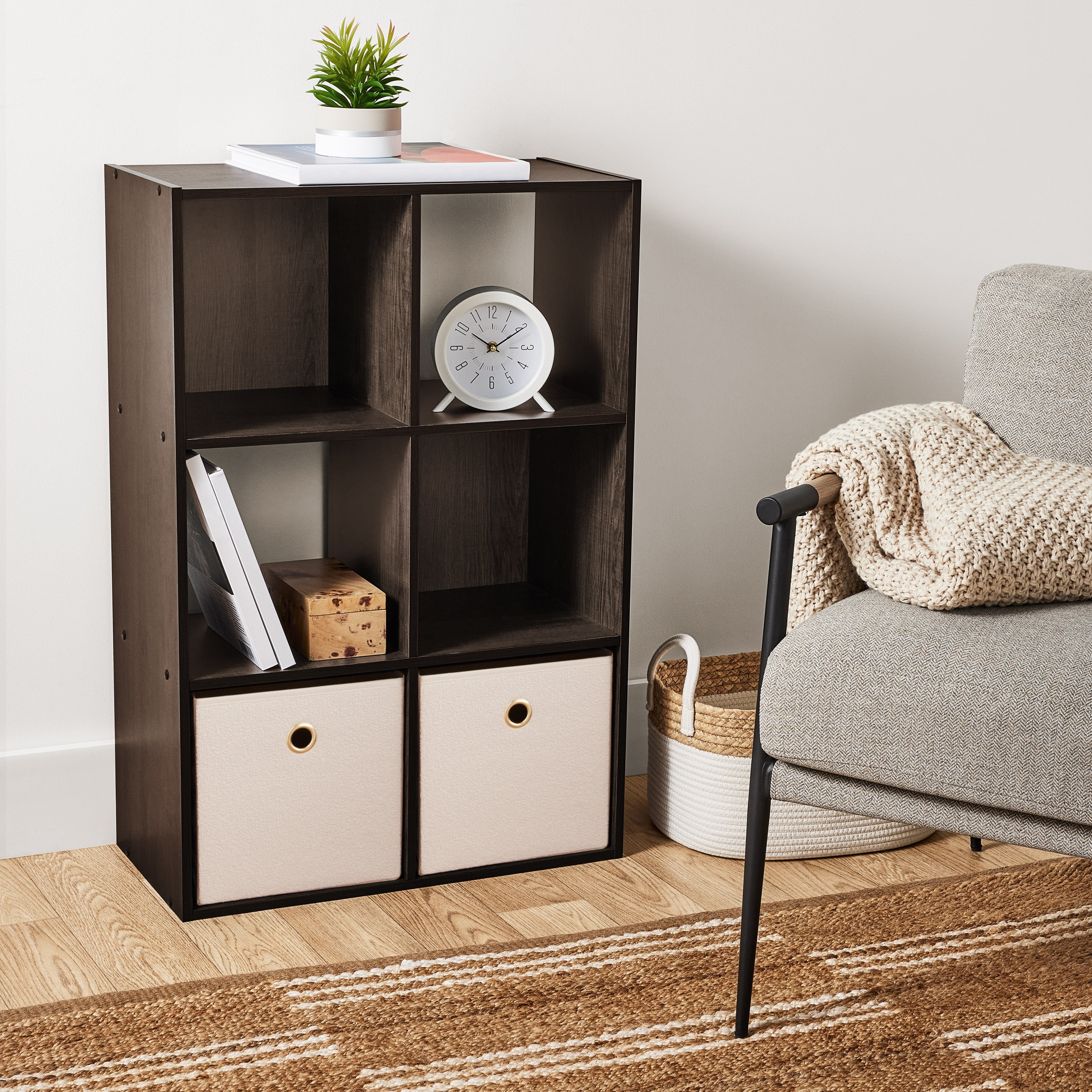 Mainstays 6 Cube Storage Organizer, Espresso