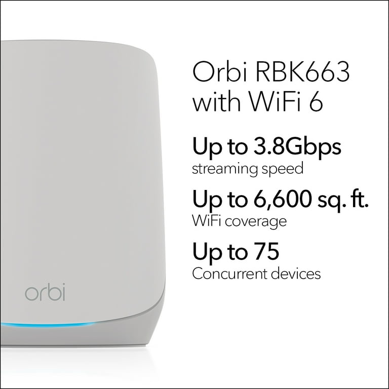 NETGEAR, WiFi Mesh System, RBK663, Whole Home Tri-band AX3800