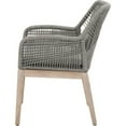 thumbnail image 3 of Intricate Rope Weave Arm Chair with Removable Cushion, Set of 2, Gray- Saltoro Sherpi, 3 of 5