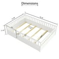 thumbnail image 7 of Miniyam Wood Full Size Floor Bed with High Fence, Door, White, 7 of 7