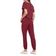thumbnail image 5 of DENGDENG Scrubs for Women Plus Size Sets Plus Size Stretch V-Neck Scrub Top & Drawstring Jogger Pants with Pockets Petite Nursing Uniforms Soft Cute Wine XL, 5 of 5