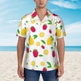 thumbnail image 2 of Balery Strawberry and Lemon Camisas hawaianas de manga corta para hombre, camisas playeras de corte holgado, camisas de vacaciones con botones,3X-Large, 2 of 7
