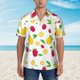thumbnail image 2 of Fotbe Strawberry and Lemon Camisa Hawaiana para Hombre Unisex – Camisa Casual de Verano con Botones de Manga Corta de Algodón y Lino,Large, 2 of 7