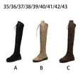 thumbnail image 4 of sweethay Botas hasta la rodilla para mujer Cremallera lateral Tacón bajo Flock Muslo Botas altas Microfibra Color sólido Zapatos planos Accesorio Calzado negro 4 sweethay AP013397-04, 4 of 6