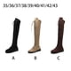 thumbnail image 3 of Minnieouse Botas hasta la rodilla para mujer, vendaje con cremallera lateral, cabeza redonda suave, suela de goma, botas altas hasta el muslo, zapatos sexis Calzado Marrón oscuro 4 Minnieouse AP013397-22, 3 of 6