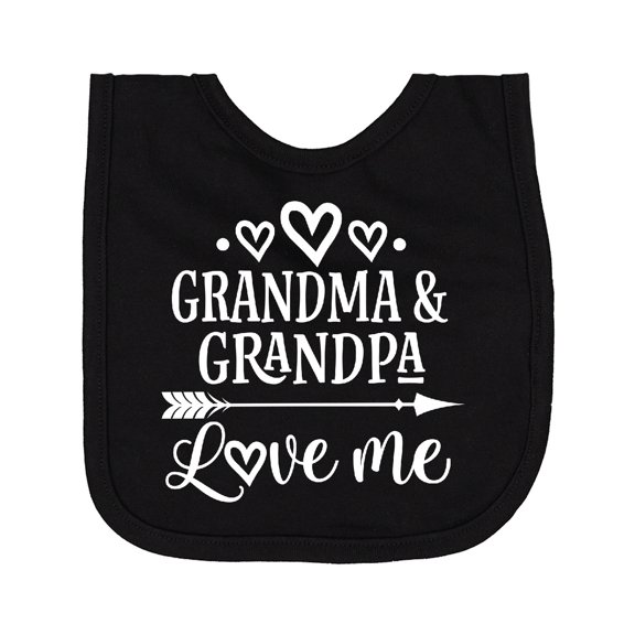 Inktastic Grandma Grandpa Love Me Grandchild Newborn Bib