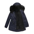 thumbnail image 1 of LSLJS Women Plus Size Winter Warm Composite Plush Button Lapels Jacket Outwear Coat, 1 of 5
