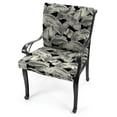 thumbnail image 3 of Jordan Manufacturing 43" x 20" Clarmont Umber Black Leaves Rectangular Outdoor Chair Cushion with Ties and Hanger Loop, 3 of 12