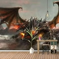 thumbnail image 3 of IDEA4WALL 4pcs Dark Evil Dragon Peel and Stick Wallpaper Removable Wall Murals Large Wall Stickers for Home Decoration, 66"x24", 3 of 5