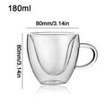 thumbnail image 2 of Heart Shaped Cup with Handle, Clear Heat Resistant Double Layer Glass Milk Tea Coffee Cup Gift for Women Wife Grandma, 2 of 4