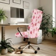 thumbnail image 3 of POLERO Stretch One Piece High Back Rotating Chair Slipcover, Strawberry Daisy Elastic Brushed Fabric Chair Protector Cover for Home Workspace, 3 of 7