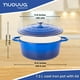 thumbnail image 2 of Olla holandesa de hierro fundido con tapa – Cacerola esmaltada antiadherente apta para horno – Batería de cocina resistente para horno holandés – Azul oscuro, 7.3 cuartos, 30 cm – de Nuovva, 2 of 5