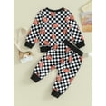 thumbnail image 4 of Liacowi 2Pcs Toddler Boy Fall Outfits 6M 12M 18M 24M 3T Infant Baby Boy Clothes Set Long Sleeve Football Print Sweatshirt Tops + Elastic Waist Pants Set 0-3 Years, 4 of 9