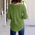 thumbnail image 6 of Long Sleeve Shirts for Women Casual Crewneck Waffle Knit Hollow Out Tunic Tops Loose Fit, 6 of 7