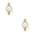 thumbnail image 1 of ZLight Stainless Steel Women Wristwatch Stylish Glossy Romantic Rhinestone Round Anti-rust Girls Watch Clock Birthday Gift Key 2Set, 1 of 6