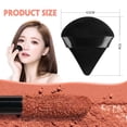 thumbnail image 3 of Daofaith 4Pcs Blender Puff Pure Cotton Face Soft Triangle Wedge Makeup Pad for Undereye Makeup Loose Powder Mineral Powder Body Powder, Black, Cotton Velour Sponge Makeup Tool,Black, 3 of 5