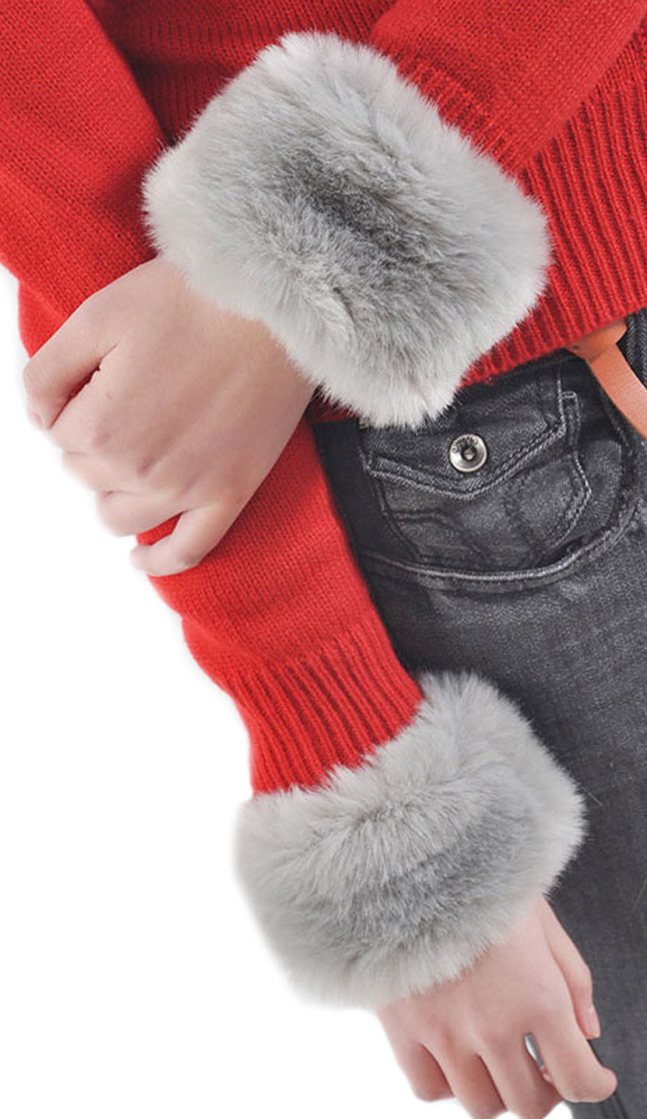 Simplicity Women's Winter Faux Fur Short Wrist Cuff Warmers 